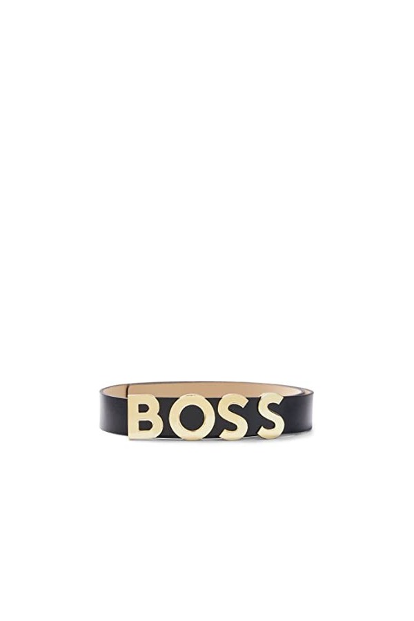 BOSS Femmes Bold Belt 3,5cm Ceinture en cuir italien avec boucle logo