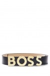 BOSS Femmes Bold Belt 3,5cm Ceinture en cuir italien avec boucle logo