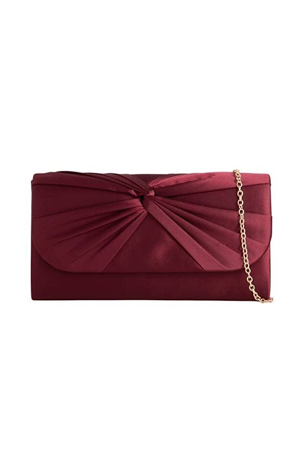 Sac à main en satin plissé pour mariage, bal de fin dannée, soirée, ivoire, medium