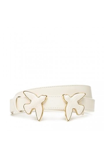 Pinko Love Berry Evolution H2 Belt V Ceinture, Z14b_Blanc + Blanc-Block Color, M Femme