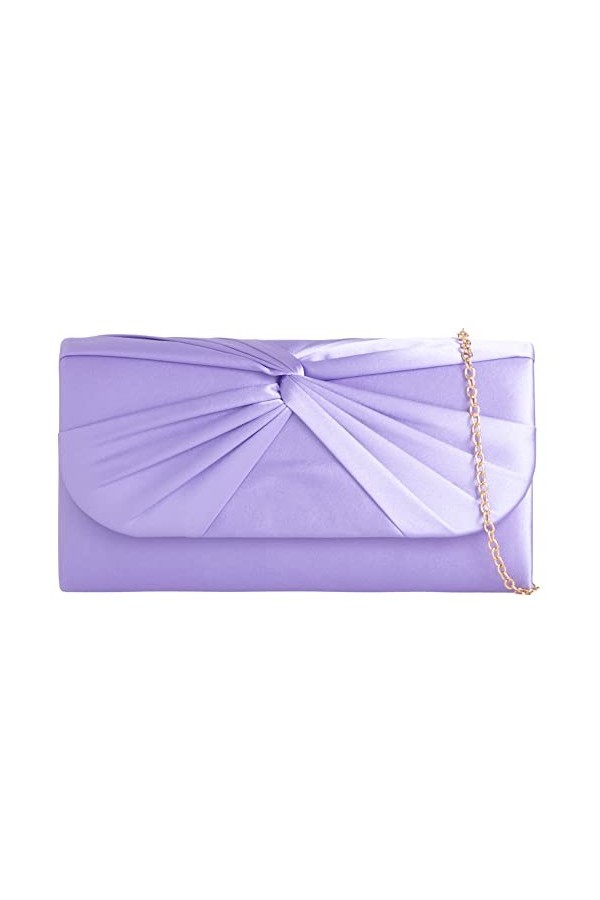 Sac à main en satin plissé pour mariage, bal de fin dannée, soirée, ivoire, medium