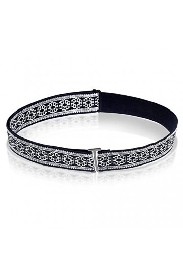 cobee Ceintures invisibles pour femmes, ceinture élastique réglable avec boucle plate pour jeans, pantalons, robes, imprimé b