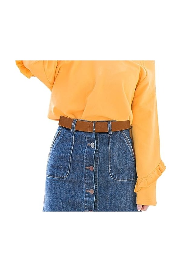TIESOME Ceinture élastique réglable pour femme, ceinture extensible invisible à boucle plate, ceinture invisible pour pantalo
