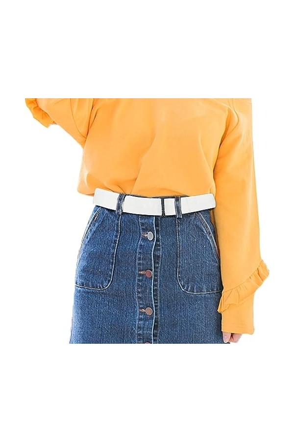 TIESOME Ceinture élastique réglable pour femme, ceinture extensible invisible à boucle plate, ceinture invisible pour pantalo
