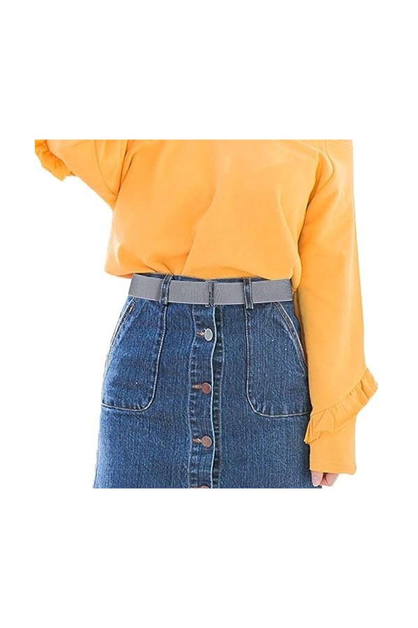 TIESOME Ceinture élastique réglable pour femme, ceinture extensible invisible à boucle plate, ceinture invisible pour pantalo