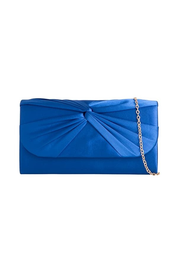 Sac à main en satin plissé pour mariage, bal de fin dannée, soirée, ivoire, medium