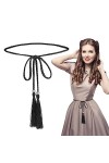 TIESOME Ceinture à pompon pour femme, robe tressée, ceinture skinny tressée, bowknot taille, ceinture fine, pour femme, ceint
