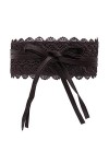 WedDecor Obi Ceinture pour femme à nouer soi-même en cuir synthétique souple et dentelle au crochet 100 mm de large, ceinture