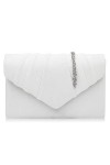 Milisente Femme Pochettes Sac de soirée plissé en velours Enveloppe Porte-monnaie blanc 