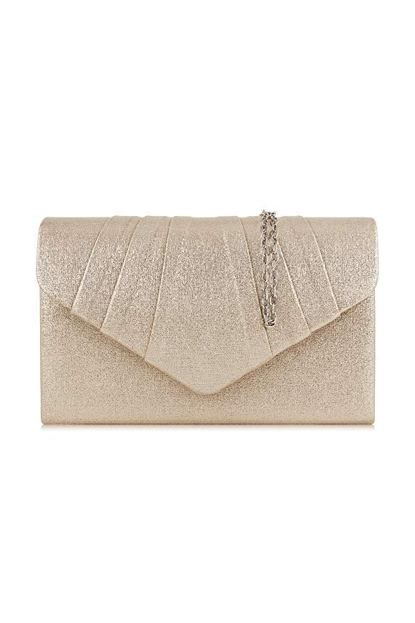 Milisente Femme Pochettes Sac de soirée plissé en velours Enveloppe Porte-monnaie blanc 