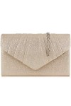 Milisente Femme Pochettes Sac de soirée plissé en velours Enveloppe Porte-monnaie blanc 