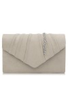 Milisente Femme Pochettes Sac de soirée plissé en velours Enveloppe Porte-monnaie blanc 