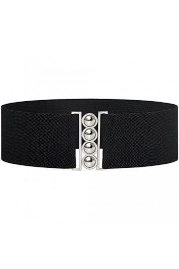 Liitata Ceinture élastique large pour femme - Ceinture élastique vintage extensible - Ceinture de mode RCA réglable avec bouc