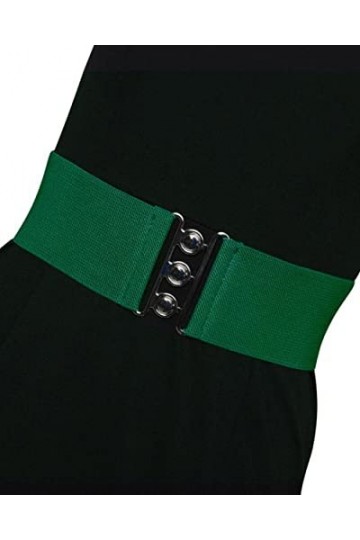 Ro Rox Ceinture Large De Rétro Vintage Élastiquée - De Nombreuses Couleurs - Taille 36-56 - Vert - S