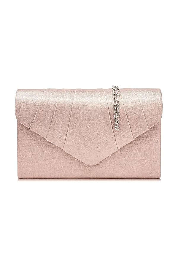 Milisente Femme Pochettes Sac de soirée plissé en velours Enveloppe Porte-monnaie blanc 