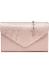 Milisente Femme Pochettes Sac de soirée plissé en velours Enveloppe Porte-monnaie blanc 