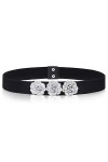 WedDecor pour Femme Élastique Taille Ceinture Extensible Ceinture avec Métal Fleur Boucles Mode Accessoire pour Robes, Fermet