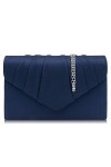 Milisente Femme Pochettes Sac de soirée plissé en velours Enveloppe Porte-monnaie blanc 