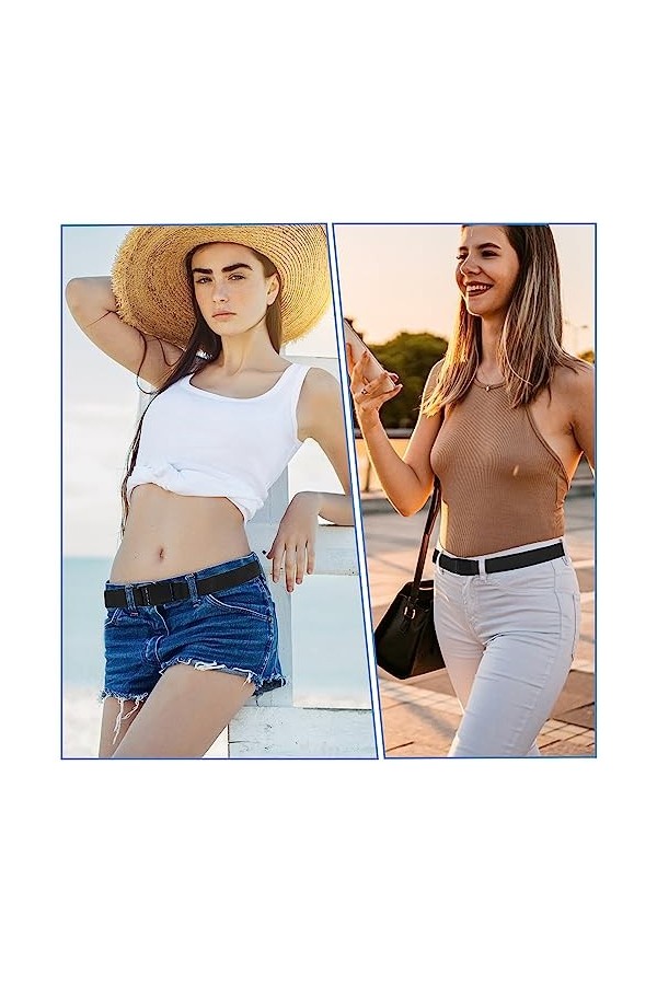 TIESOME Ceinture Invisible Femme, No Show Femme Ceintures Extensibles Ceinture Élastique Réglable No Show Ceinture Ceinture W