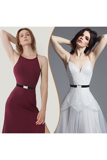 Giantree Ceinture invisible pour femme - Ceinture élastique réglable - Avec boucle plate - Pour jeans, pantalons, robes, Noir