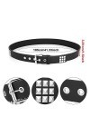 WLLHYF Ceinture cloutée en métal Punk Rock Rivet pour femme et homme Noir Punk Ceinture gothique Accessoires de ceinture Noir