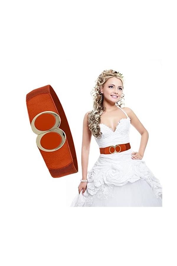 Trimming Shop pour Femme Extensible Ceinture avec Circulaire Brillant Boucle One Size Fits Bande Élastique Tout Filles Access