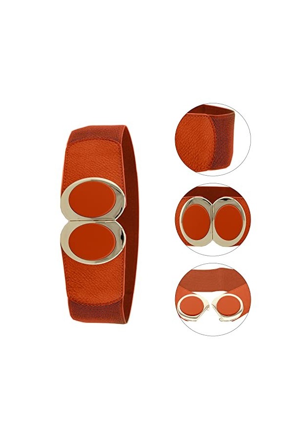 Trimming Shop pour Femme Extensible Ceinture avec Circulaire Brillant Boucle One Size Fits Bande Élastique Tout Filles Access