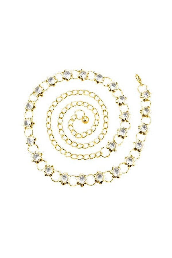 Trimming Shop 622 or Strass Femme Ceinture - Léger - Accessoire Réglable Row Ceinture - Superbe Design Diamant - Femmes Girdl