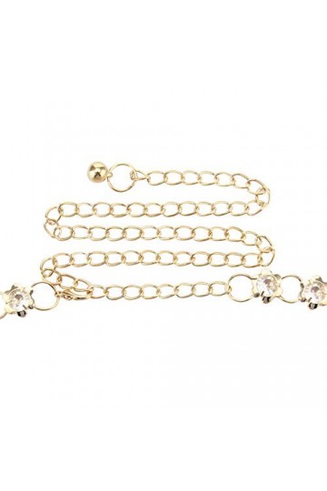 Trimming Shop 622 or Strass Femme Ceinture - Léger - Accessoire Réglable Row Ceinture - Superbe Design Diamant - Femmes Girdl