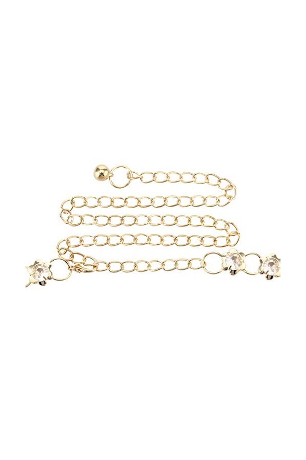 Trimming Shop 622 or Strass Femme Ceinture - Léger - Accessoire Réglable Row Ceinture - Superbe Design Diamant - Femmes Girdl