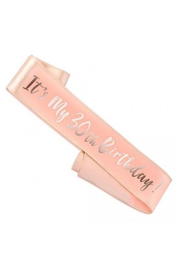 NETUME Ceinture danniversaire pour Femme de 30 Ans, Ceintures danniversaire en Or Rose Ceinture en Satin pour Fête dannive