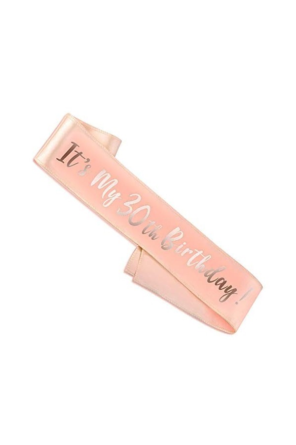 NETUME Ceinture danniversaire pour Femme de 30 Ans, Ceintures danniversaire en Or Rose Ceinture en Satin pour Fête dannive