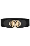 Liitata Ceinture élastique large pour femme - Ceinture élastique vintage extensible - Ceinture de mode RCA réglable avec bouc