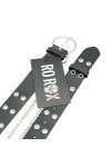 Ro Rox Reign Gothique Goth Grunge Punk Ceinture de PU avec Boucle Ronde et Chaîne - Noir