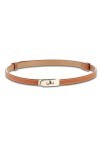 WLLHYF Ceinture fine réglable en cuir marron avec boucle en alliage doré pour femmes, accessoires de vêtements pour jupes, je