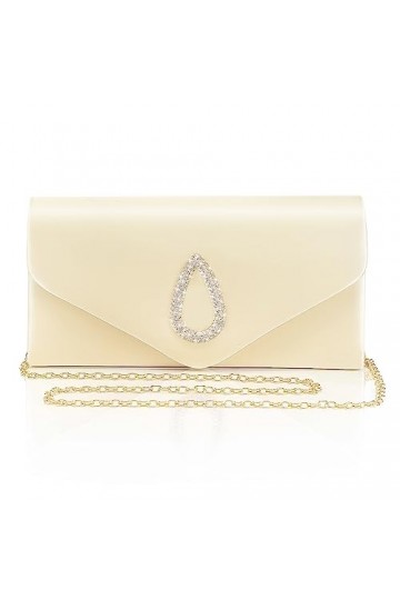 Larcenciel Sacs à Main Soirée Femme, Pochettes Dorée Satin Strass avec Chaîne Métallique, Rétro Pochettes et Clutches Femme, 