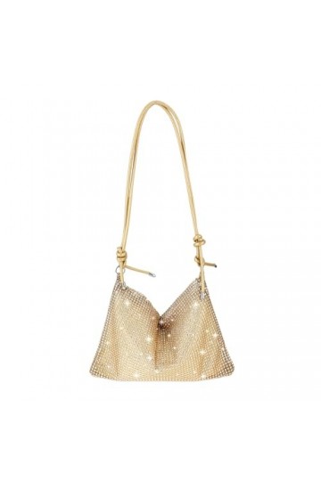 simarro Sac à main de soirée pour femme avec strass brillants pour soirée, bal de fin dannée, mariage, banquet, doré