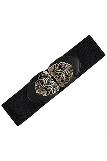 Ro Rox Catorina Ceinture Celtique Large élastique Extensible Rétro Vintage Serre-taille - Noire M 