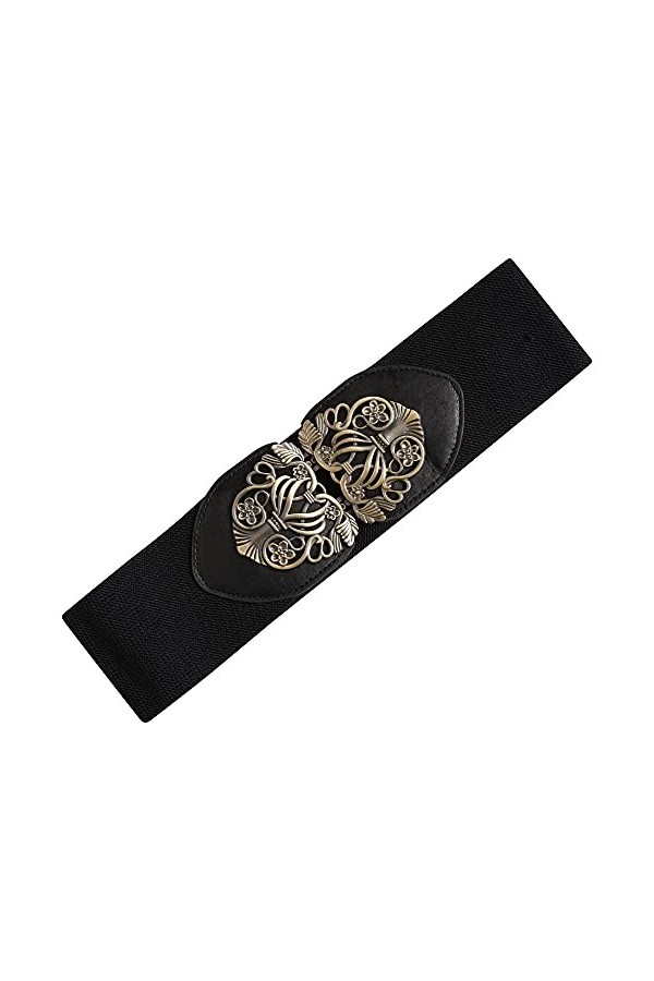 Ro Rox Catorina Ceinture Celtique Large élastique Extensible Rétro Vintage Serre-taille - Noire M 