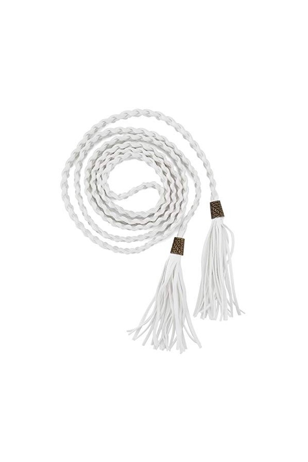 Ayliss Ceinture tressée pour femme - Blanc - Taille unique