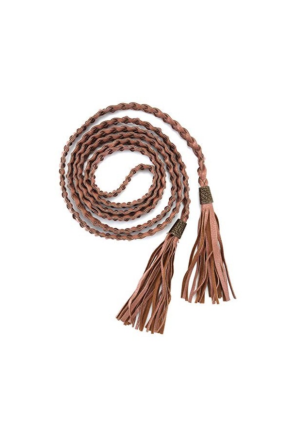 Ayliss Ceinture tressée pour femme - Blanc - Taille unique