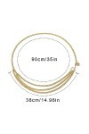 WRIRKN Ceinture Chaîne Dorée Multicouche pour Femmes Filles Chaîne pour Ceinture Réglable Chaîne Taille Chaîne de Taille Mult