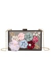 EVEOUT Pochettes et Clutches pour Femmes Sac à Main en Acrylique Transparent avec Fleur Sac dépaule pour Le Mariage Bal de P
