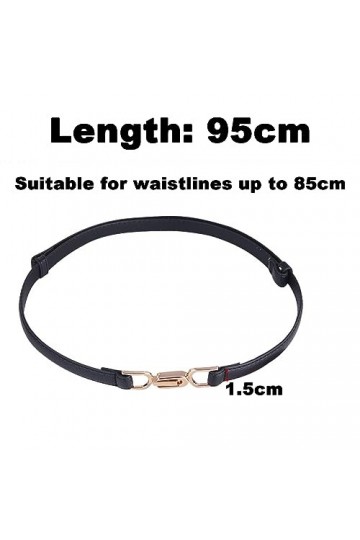 QianFenShi 1 Pièce Ceinture Fine Femme,Ceinture Fine,Ceinture Fine En Cuir Réglable,Avec Boucle Dorée,Ceintures De Taille Pou