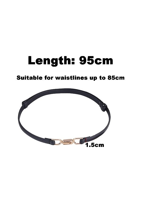 QianFenShi 1 Pièce Ceinture Fine Femme,Ceinture Fine,Ceinture Fine En Cuir Réglable,Avec Boucle Dorée,Ceintures De Taille Pou