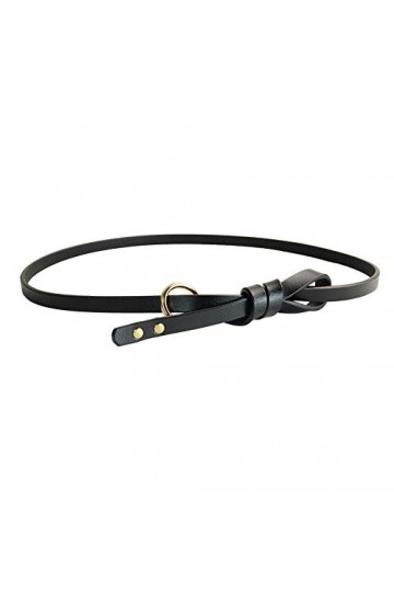 XLKJ Ceinture Femme Cuir Mince Ceinture Noués, Réglable Ceinture à Nouer Noir, pour Femme Fille en Robe