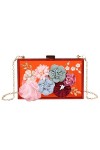 EVEOUT Pochettes et Clutches pour Femmes Sac à Main en Acrylique Transparent avec Fleur Sac dépaule pour Le Mariage Bal de P