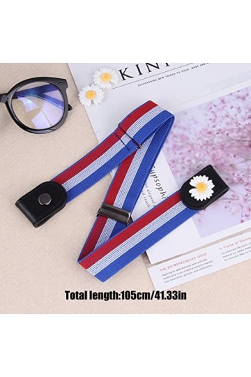 Clyhon 1Pcs Ceinture Femme Homme Ceinture sans Boucle Élastique Invisible Ceinture pour Pantalon Robe Ceinture Unisexe Réglab