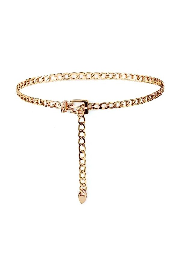 TIESOME Ceinture Chaîne pour Femme, Ceinture Chaîne en Métal Ceinture Réglable, Ceinture Maigre, Jupe Ceinture pour Femme, Ce