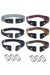 "N/A" 6 Pièces Ceinture Extensible sans Boucle Ceinture sans Boucle Ceinture Élastique Invisible Unisexe Ceinture Ajustable s